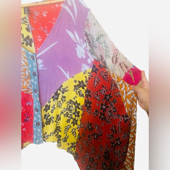 🩷Sacred threads Light weight Patchwork boho long sleeve cardigan women sz M/L - Picture 4 of 8